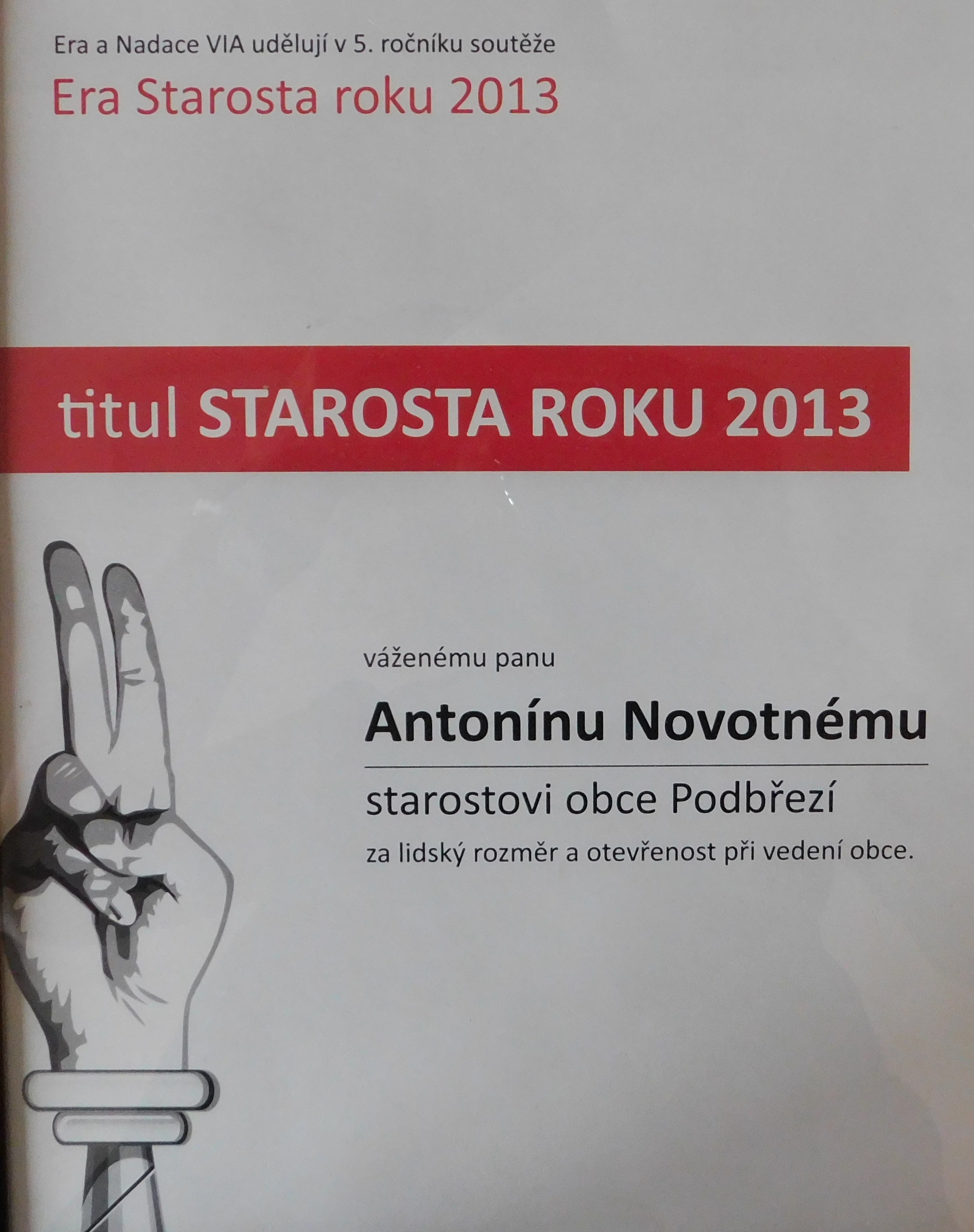 Diplom - Starosta roku 2013