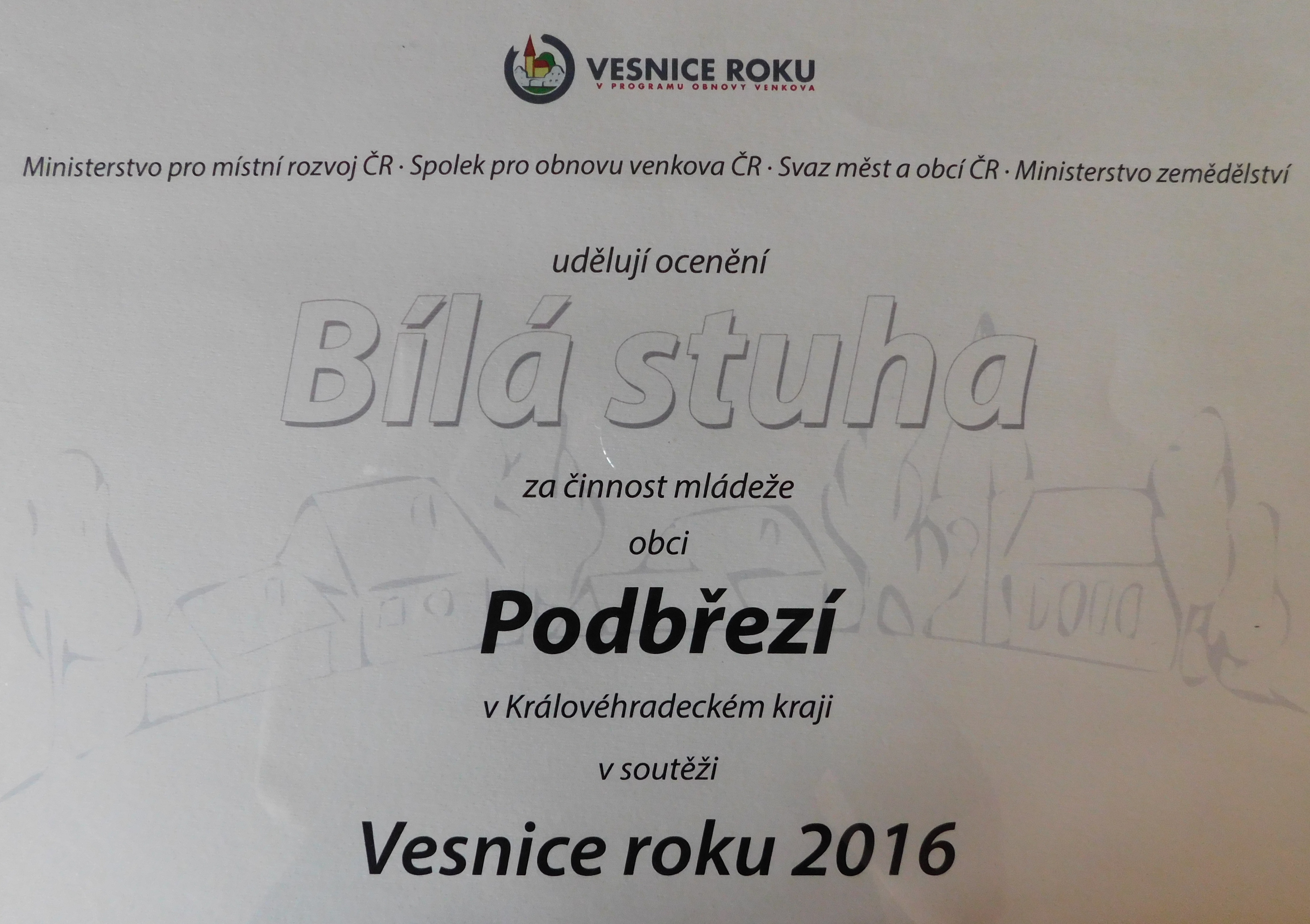 Diplom - Vesnice roku 2016