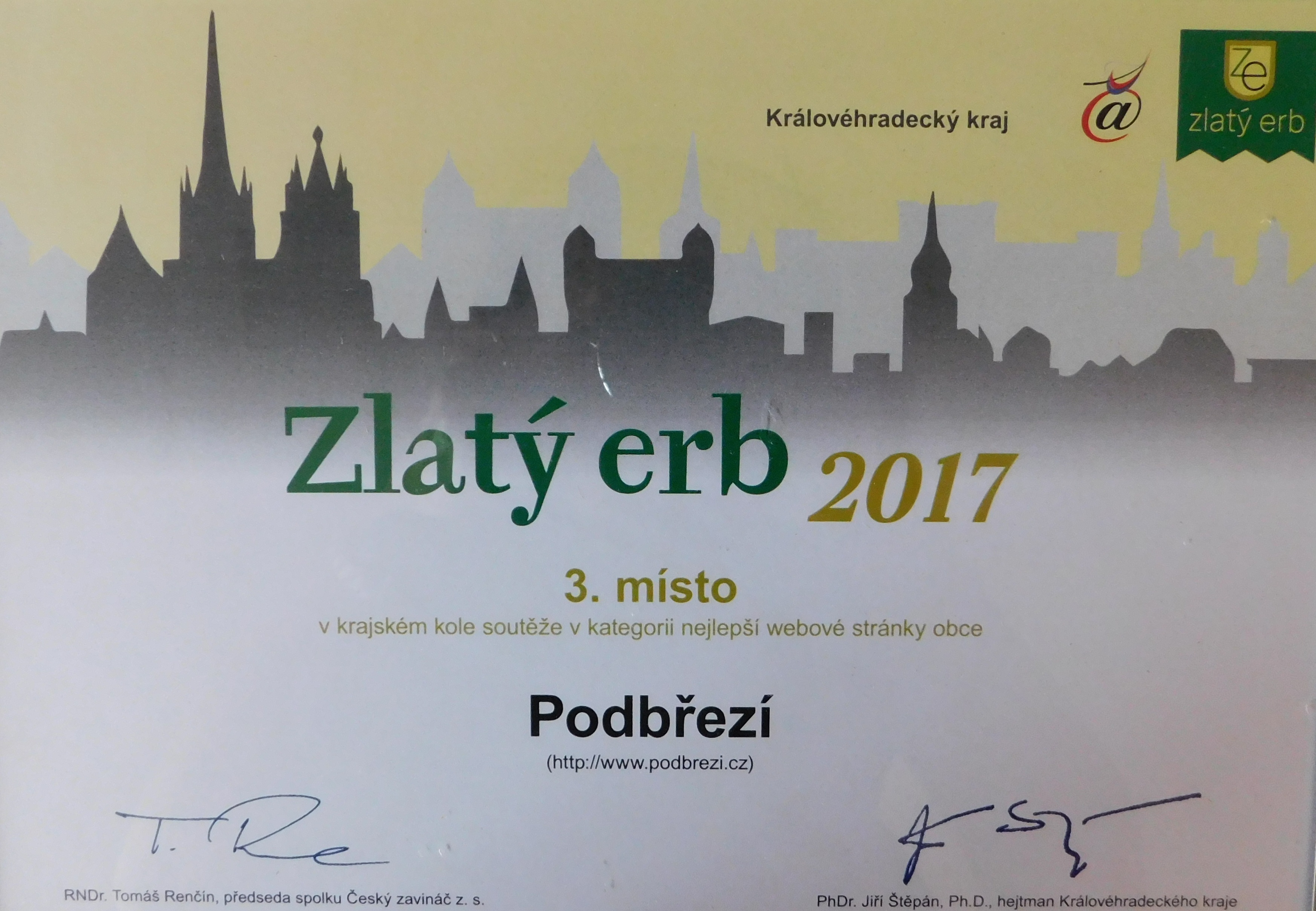 Diplom - Zlatý erb 2017