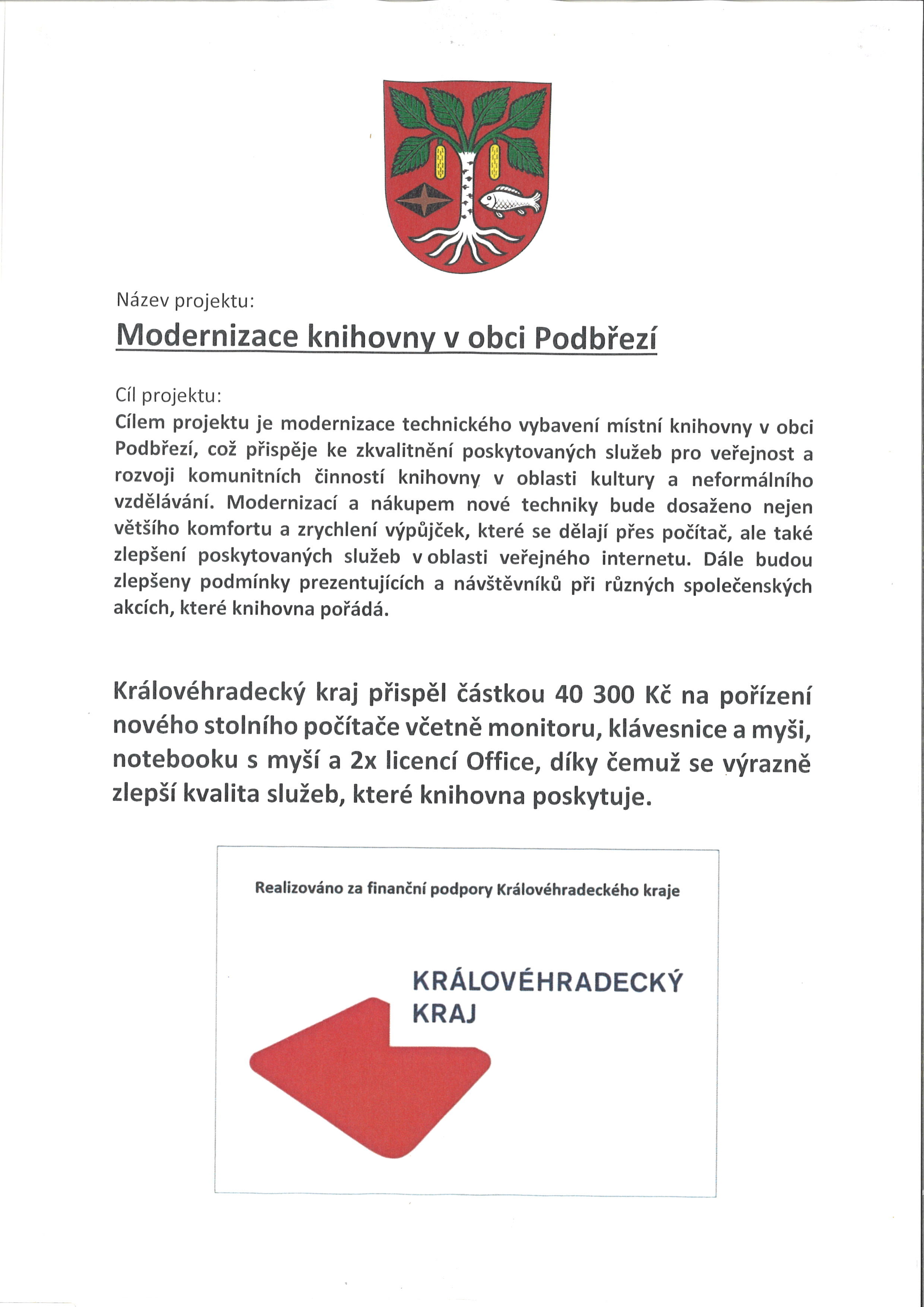 2025 Modernizace knihovny v Podbřezí